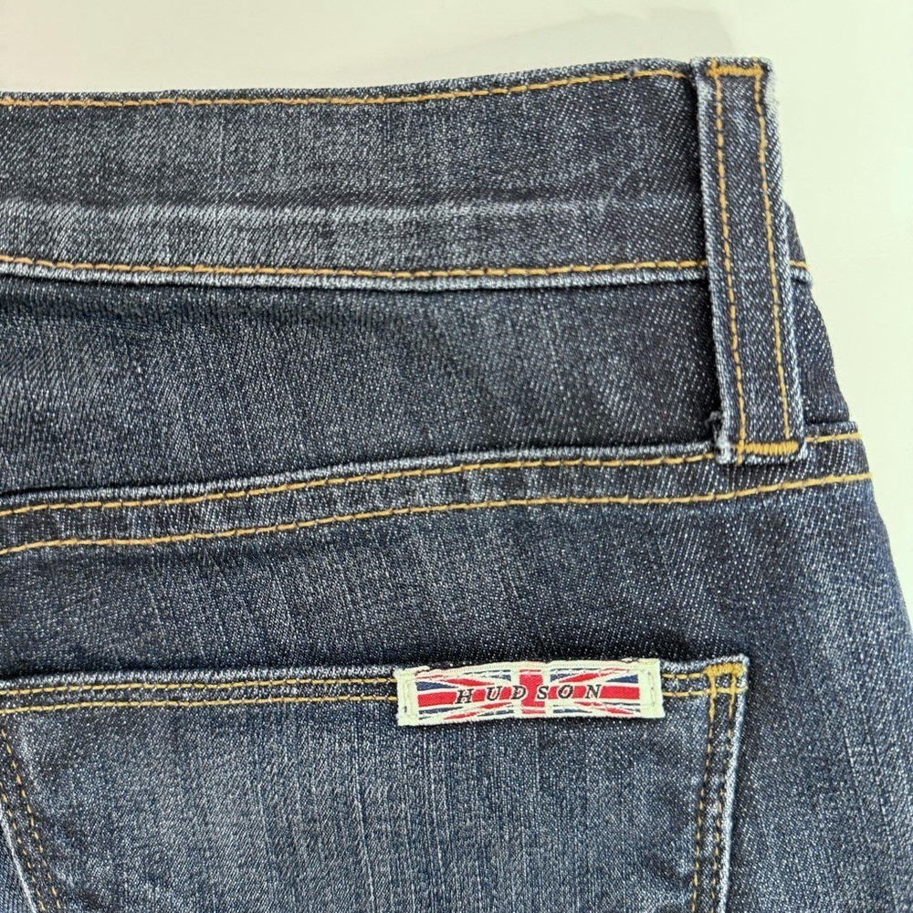 HUDSON Nico Midrise Size 26 Waist 32” Super Skinny Denim Dark Wash Blue Jeans - Picture 6 of 13